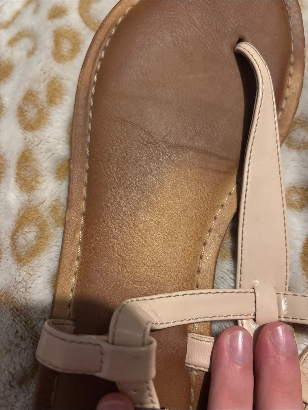 Women’s Beige Strap Sandals - Classic Casual Comfort - Picture 4 of 4